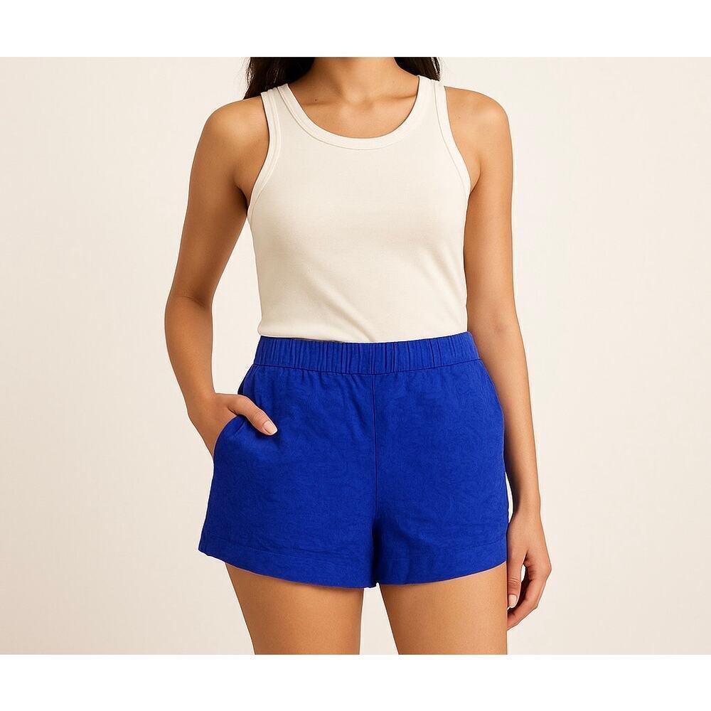 J.Crew Cobalt Blue Textured Cotton Shorts Size 6